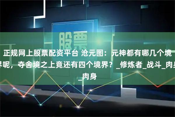 正规网上股票配资平台 沧元图：元神都有哪几个境界呢，夺舍境之上竟还有四个境界？_修炼者_战斗_肉身