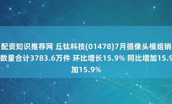 配资知识推荐网 丘钛科技(01478)7月摄像头模组销售数量合计3783.6万件 环比增长15.9% 同比增加15.9%